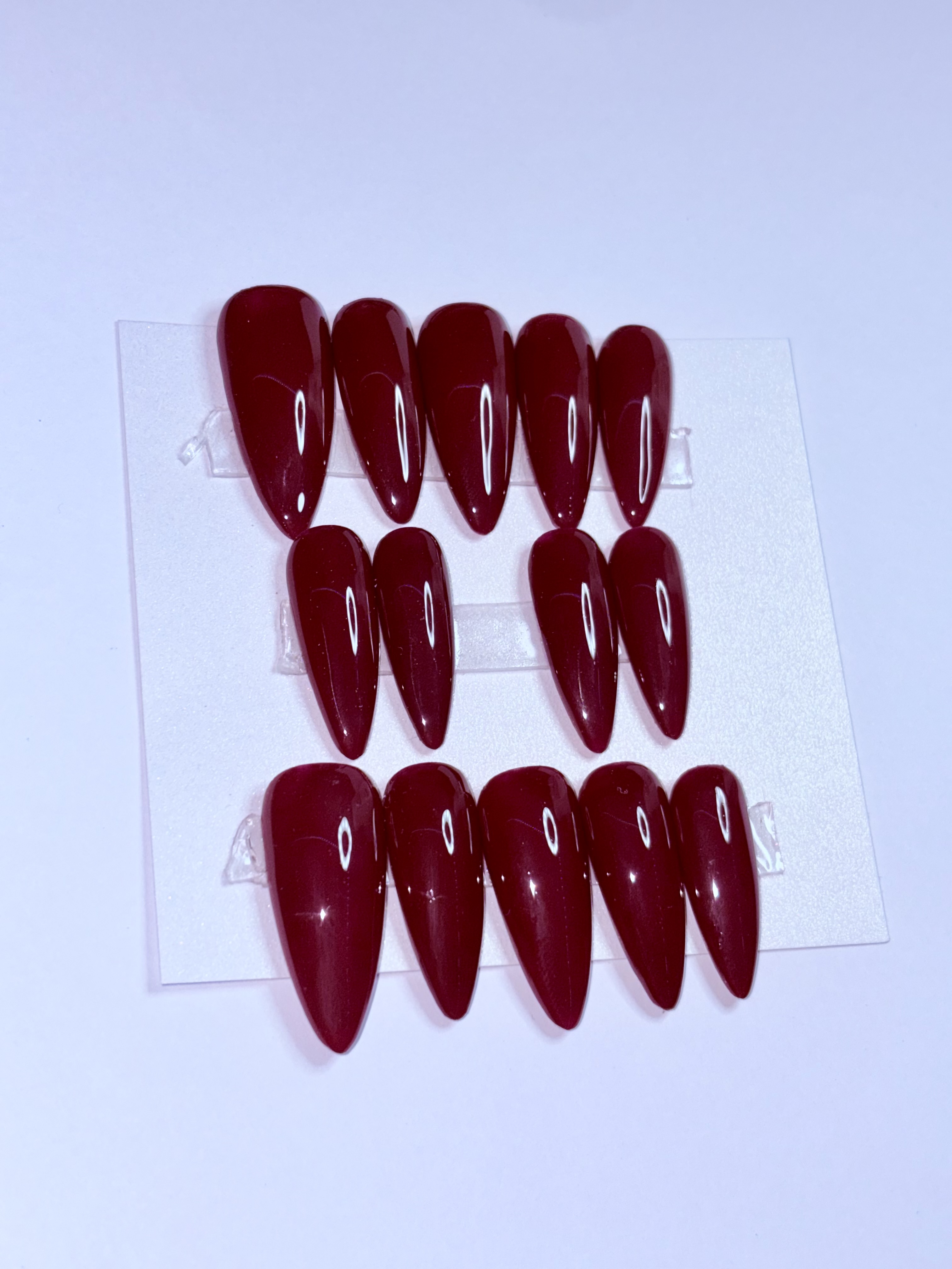 Almond Solid Color press-on nails close-up