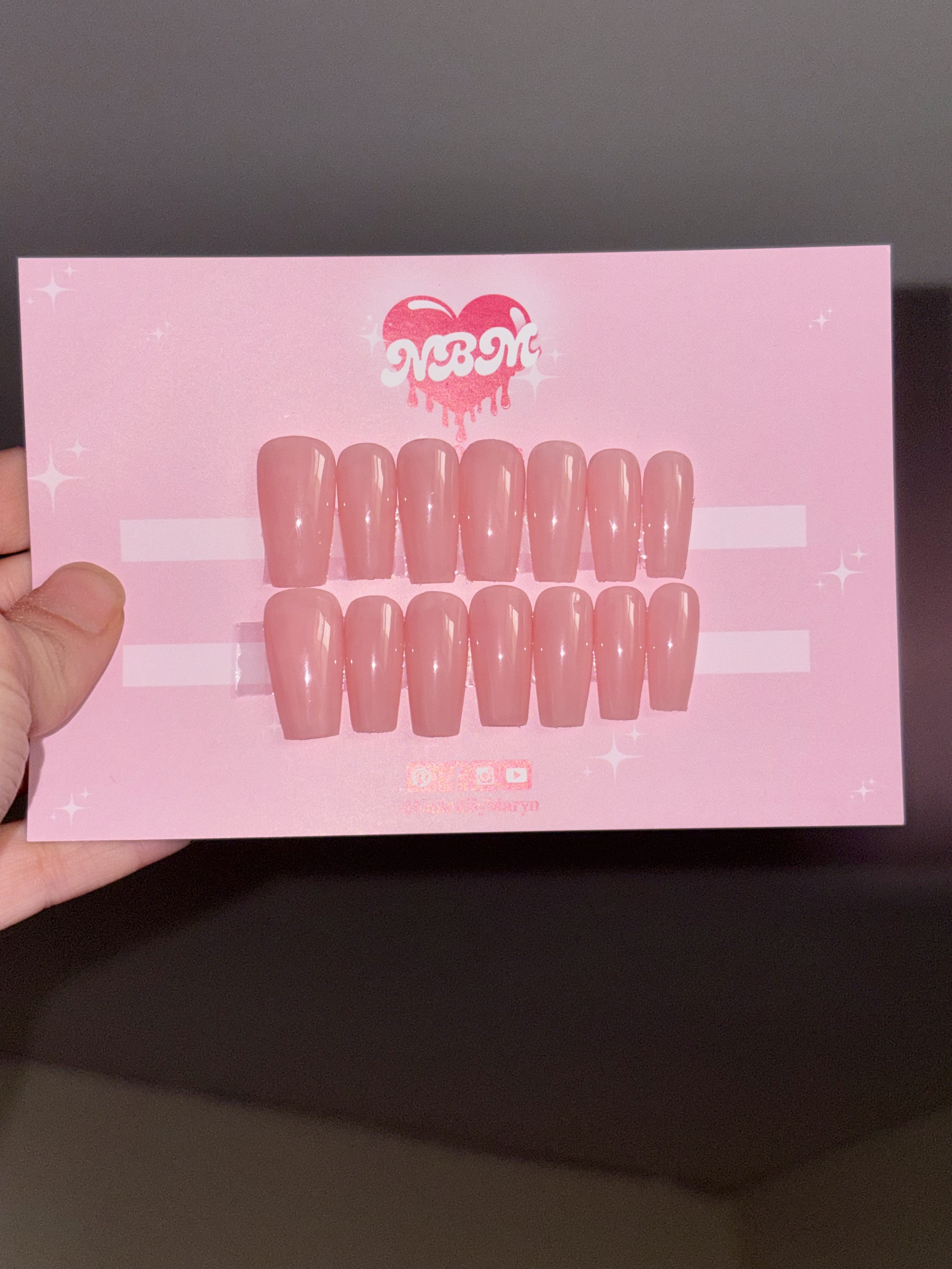 Coffin Solid Color press-on nails close-up