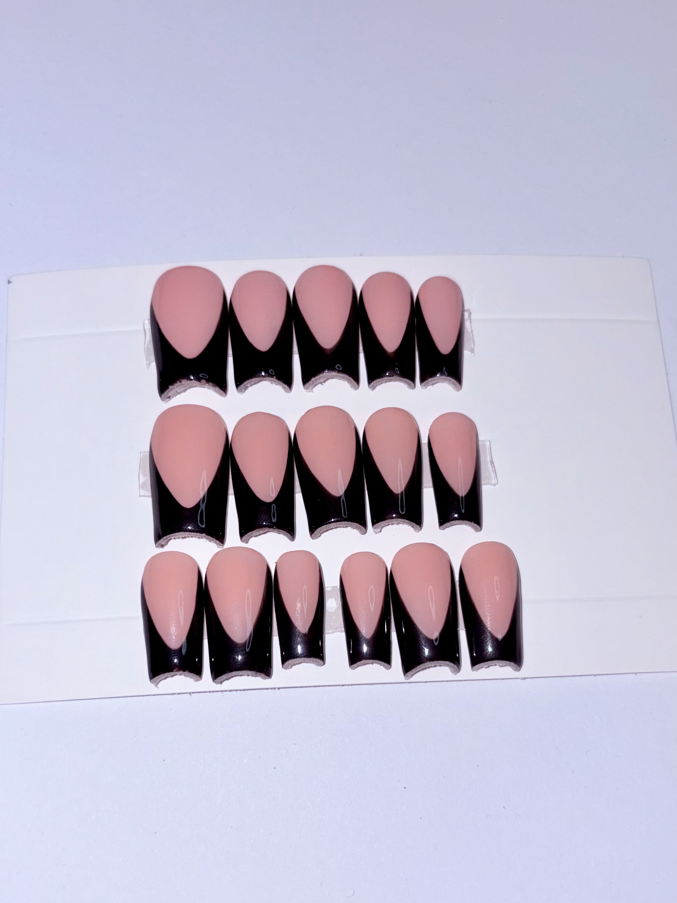 Moon Cut Classic French Tip Press-On Nails close-up