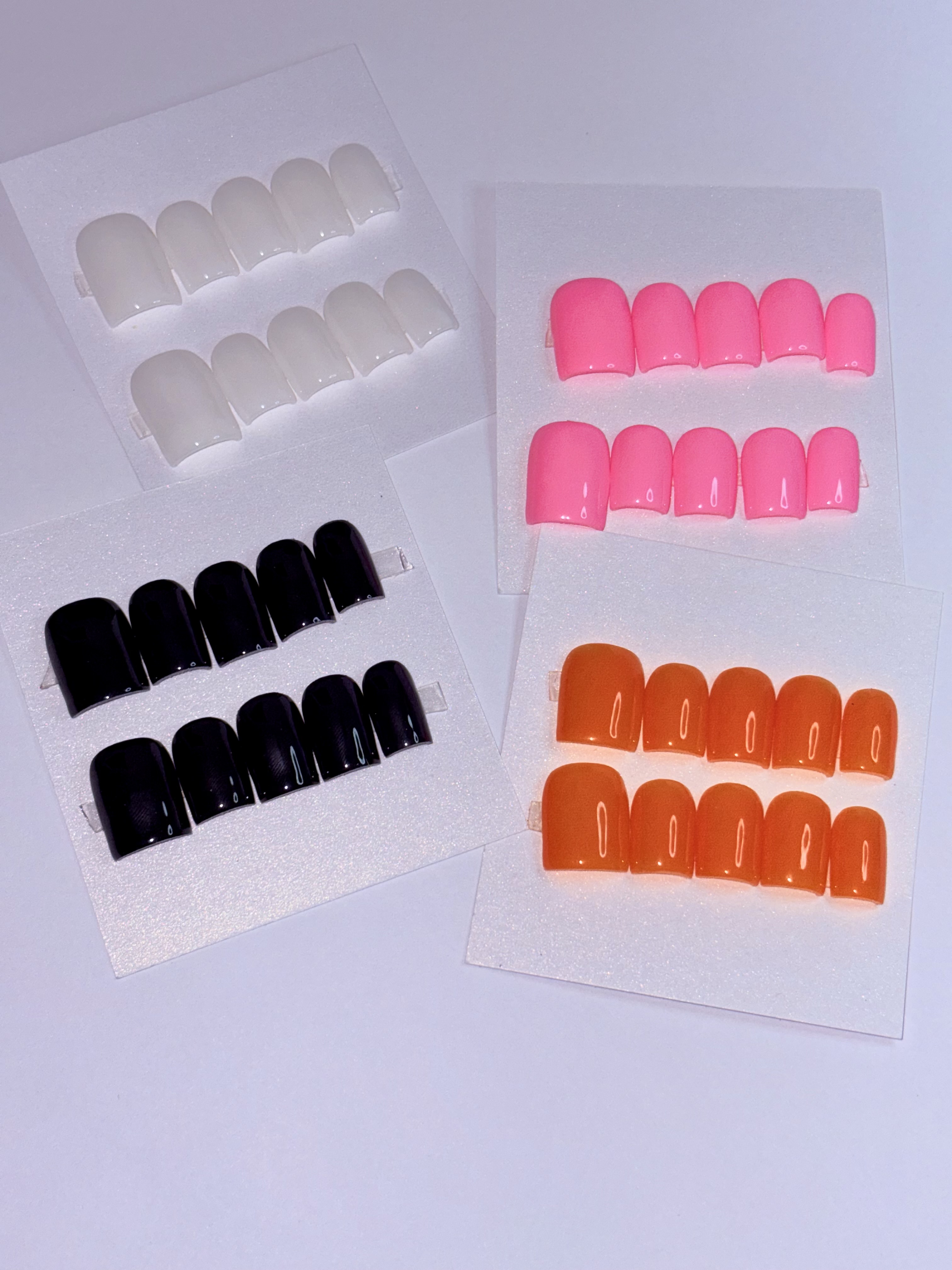 Square Solid Color press-on nails close-up